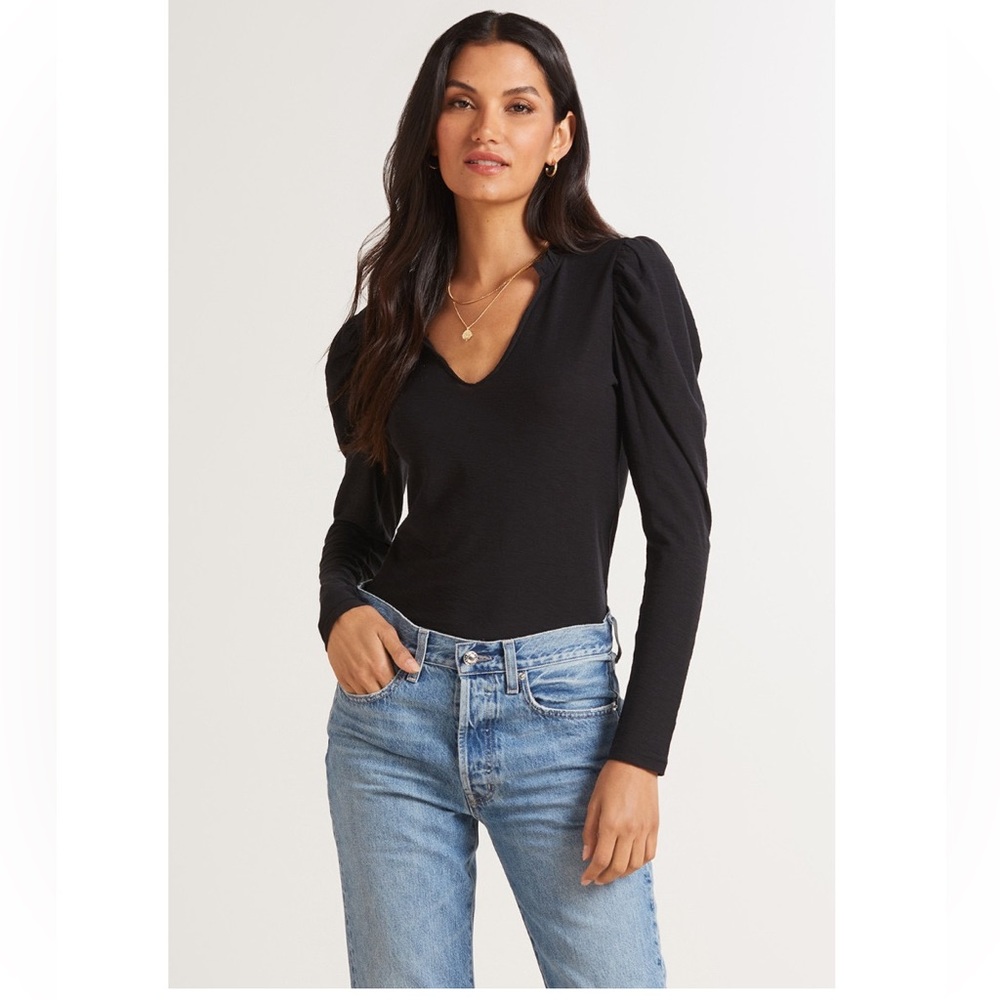 Nation LTD Tamira Elizabethan Tee Black size Medium